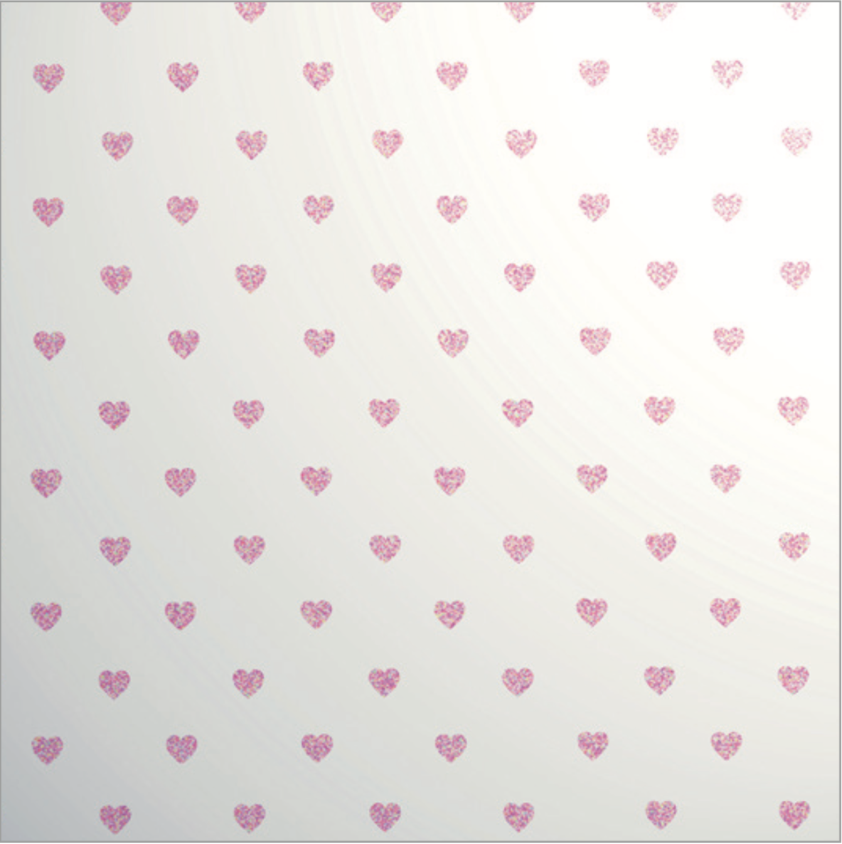 Glitter Les Petits Mini Heart Pink on White