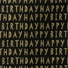 Glitter Deco Cut Out Birthday Gold on Black