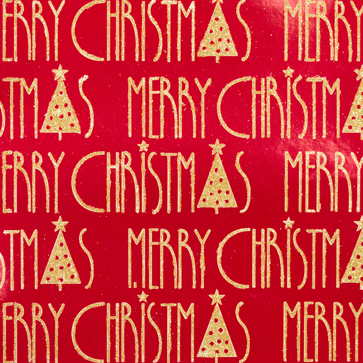 Brocade Merry Christmas Gold on Red Foil