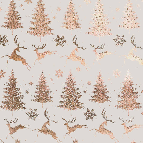 Golden Christmas Rose Gold Reindeer Sand on Alabaster