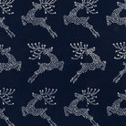 Christmas Sparkle Leaping Reindeer Silver on Navy