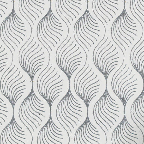 Glitter With Love Feather Silver on White