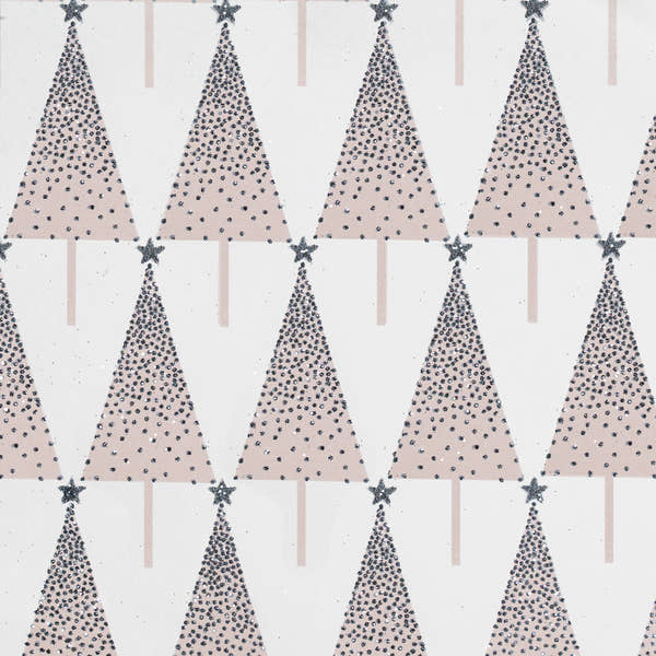 Winter Wonderland Ombre Tree Silver/Blush on White