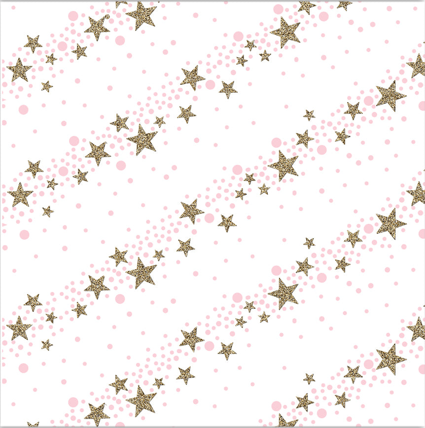 Uniqueco Bio Glitter FSCM Magical Christmas Stars Sand/Pink on White
