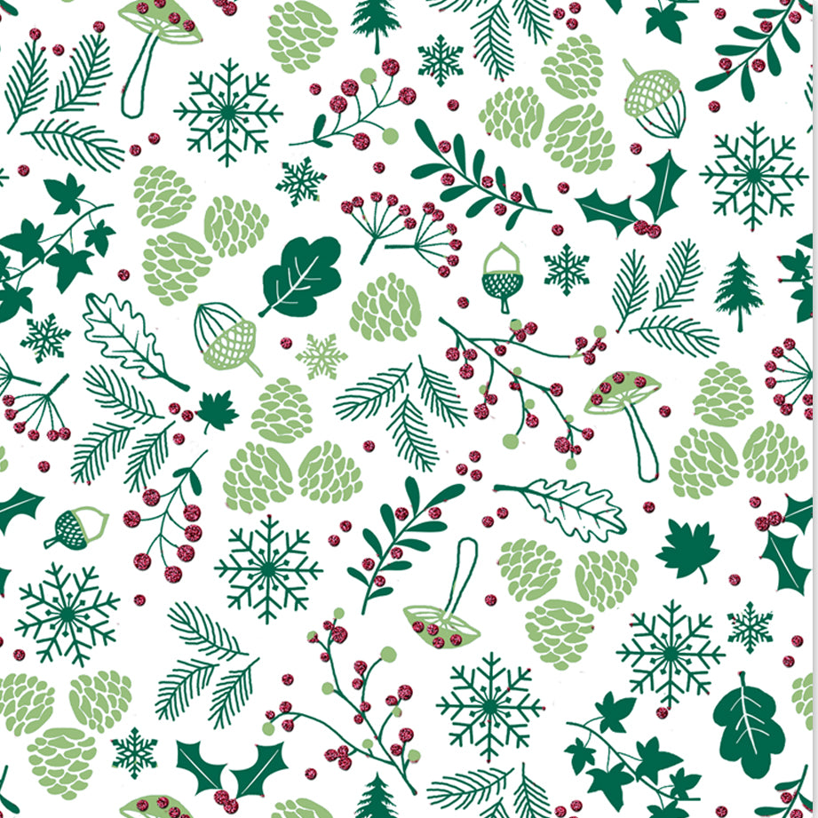 Uniqueco Bio Glitter FSCM Holly & Ivy Red/Green Icons on White
