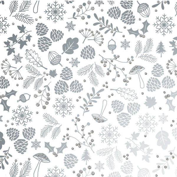 Uniqueco Bio Glitter FSCM Luxe Silver Icons on White