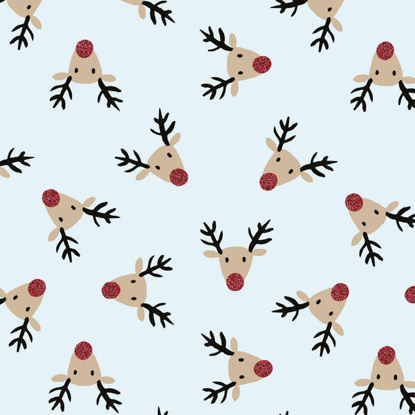 Uniqueco Bio Glitter FSCM Christmas Fun Reindeer Head on Pale Blue