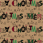 Uniqueco Printed FSCR Jolly Christmas Multi Merry Christmas on Kraft