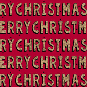 Uniqueco Printed FSCR Festive Friends Kraft Merry Christmas on Red