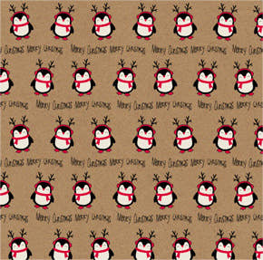 Uniqueco Printed FSCR Festive Friends Cute MC Penguin on Kraft