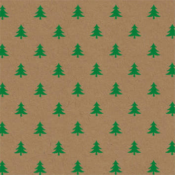 Uniqueco Printed FSCR Jolly Christmas Mini Green Tree on Kraft