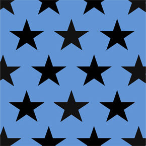 Uniqueco Printed FSCM Happy Brights Black Star on Bright Blue