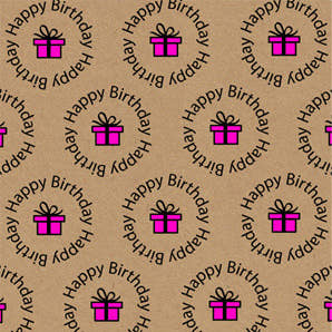 Uniqueco Printed FSCR Simply Eco Pink Circle HB Present on Kraft