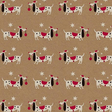 Uniqueco Printed FSCR Festive Friends Xmas Spotty Dog on Kraft
