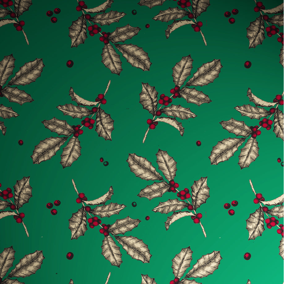 Uniqueco Printed FSCM Winter Deluxe Holly on Green