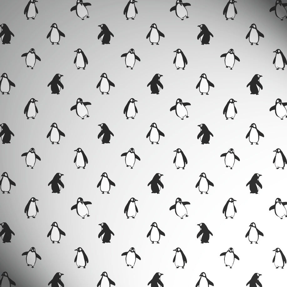 Uniqueco Printed FSCM Arctic Black and White Penguins on Grey
