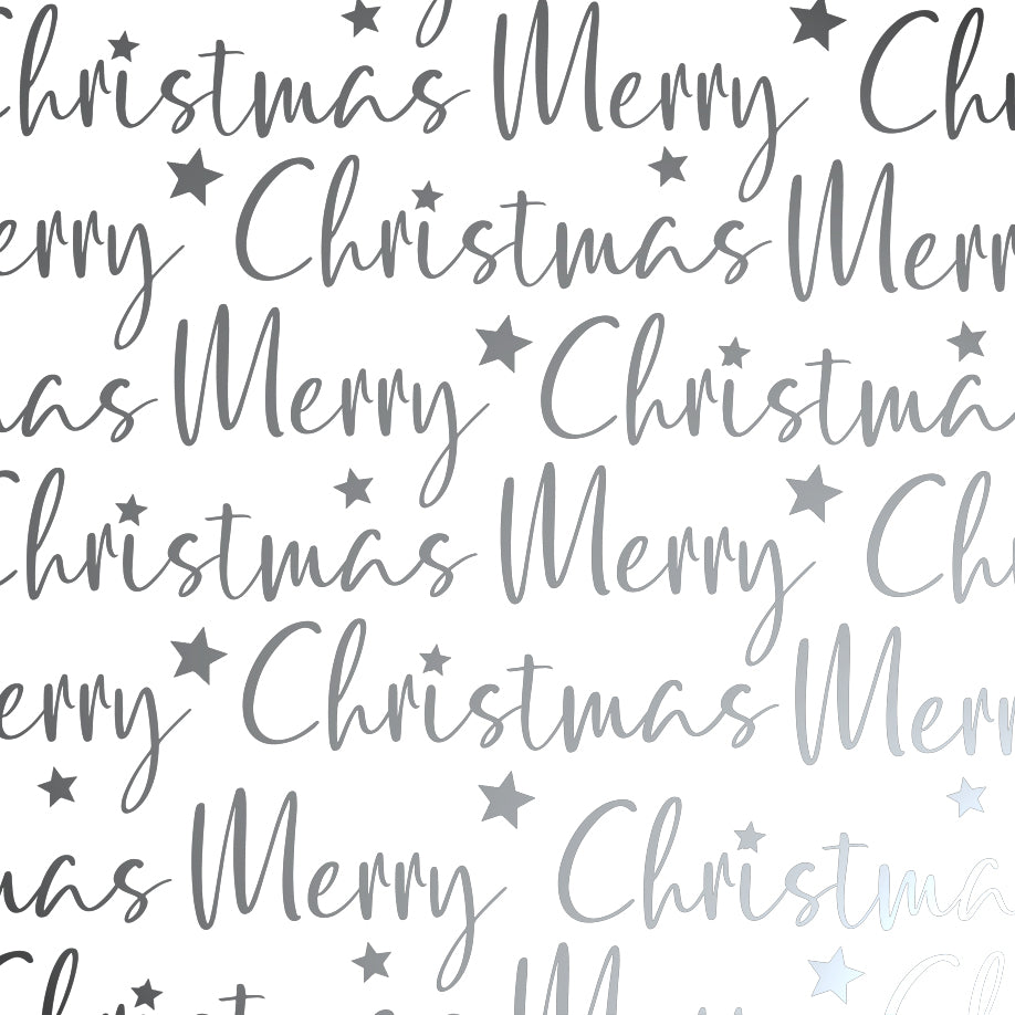 Arctic Merry Christmas Script Silver on White – The Unique Paper Company