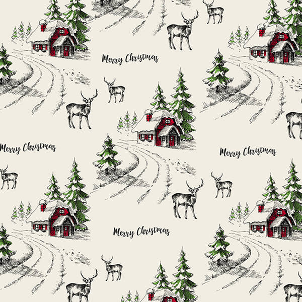 Uniqueco Printed FSCM Vintage Christmas Snow Scene