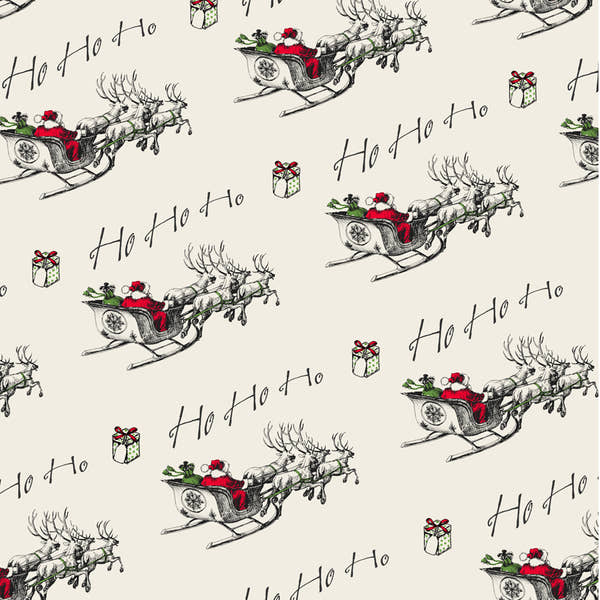 Uniqueco Printed FSCM Vintage Christmas Santas Sleigh