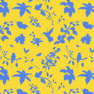Birds and Blooms Birds Blue on Yellow wrapping paper