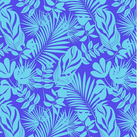 Birds and Blooms Fern Light Blue on Purple wrapping paper