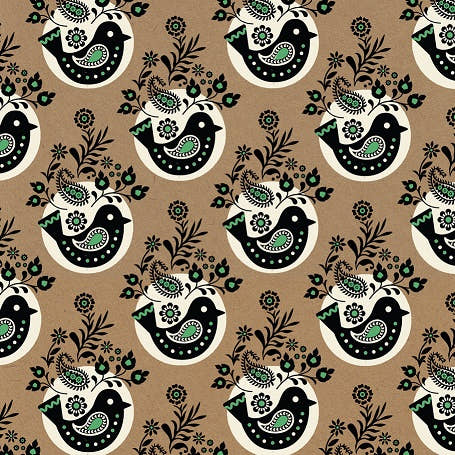 Uniqueco Printed FSCR Folklore Bird on Kraft