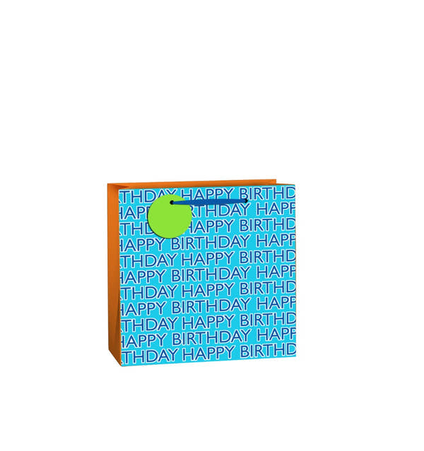 Uniqueco FSCM* Printed Bag Simply Colour Birthday Blue Medium (Unit of 6)