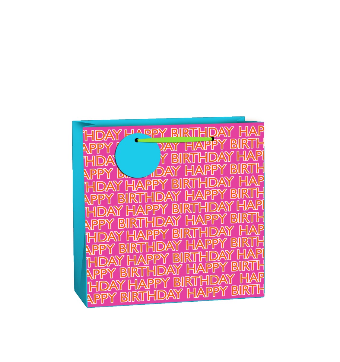 Uniqueco FSCM*  Printed Bag Simply Colour Birthday Pink Large (Unit of 6)