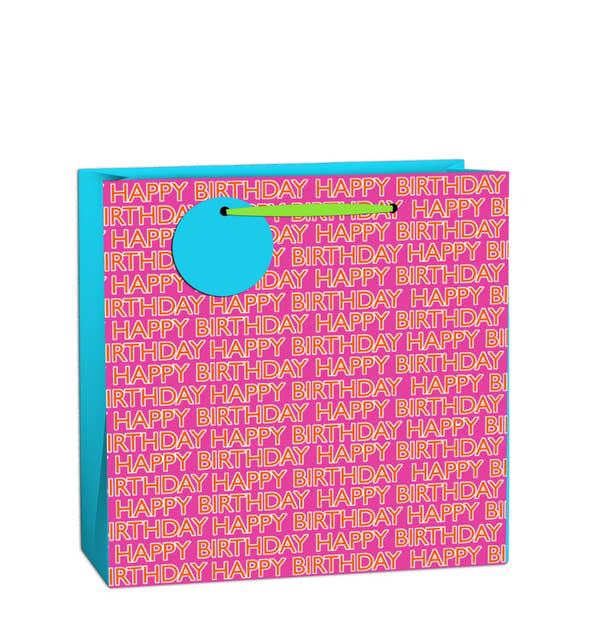 Uniqueco FSCM*  Printed Bag Simply Colour Birthday Pink Ex Large (Unit of 6)