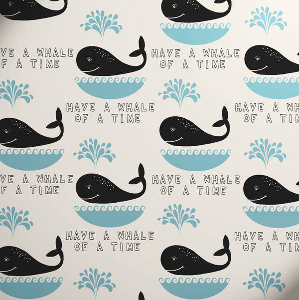 Uniqueco Printed FSCM Happy Earth Whale on White
