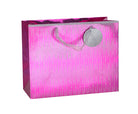 Glitter Gift Bag Icicle Pink Foil Silver Glitter - Large (unit of 6)