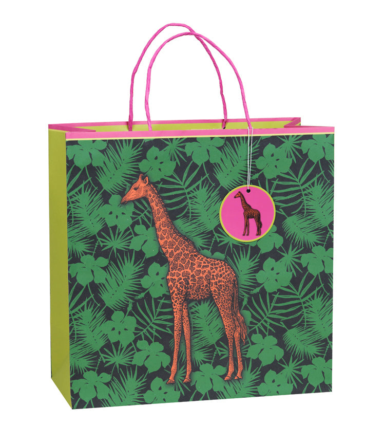 Uniqueco FSCM* Printed Gift Bag Precious Nature Giraffe - Extra Large (Unit of 6)