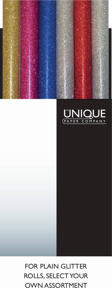 Plain Glitter Rollwrap Assortment of 40 Rolls 