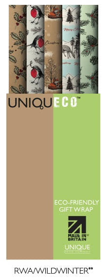 Uniqueco Printed Wild Winter Rollwrap Assortment of 42 Rolls