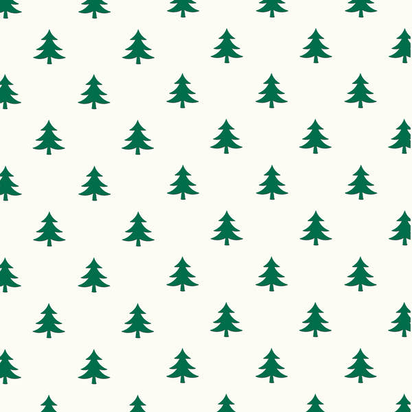 Uniqueco Printed FSCM Winter's Lodge Mini Green Tree on White